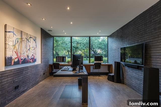 Signature Texas Modern: An AIA Dallas Tour Residence 10 Well-appointed home office ready for virtual meetings
