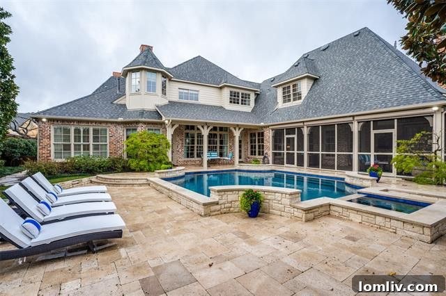 Preston Hollow Mansion: A Beauty Icon's Former Residence 19 Elegant back view of the Preston Hollow estate