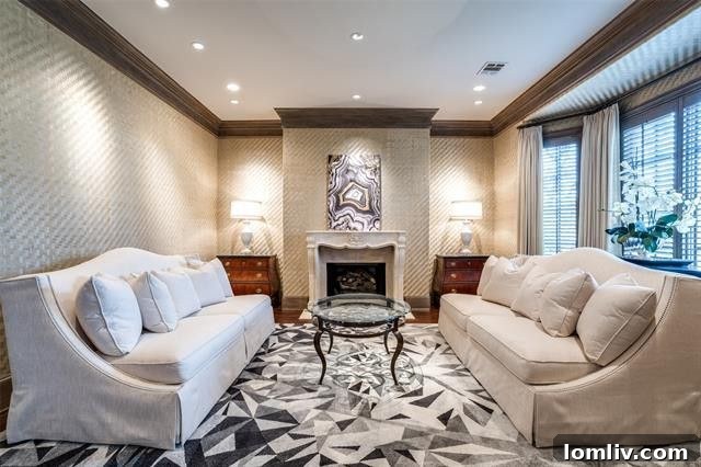 Preston Hollow Mansion: A Beauty Icon's Former Residence 4 Spacious living area in the 6459 Orchid Lane luxury home