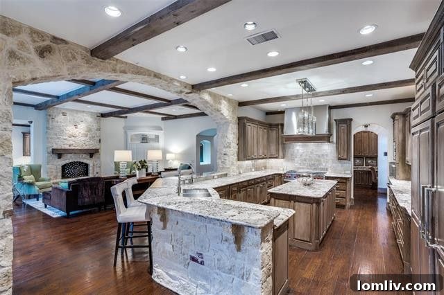 Preston Hollow Mansion: A Beauty Icon's Former Residence 7 Modern kitchen island and high-end finishes