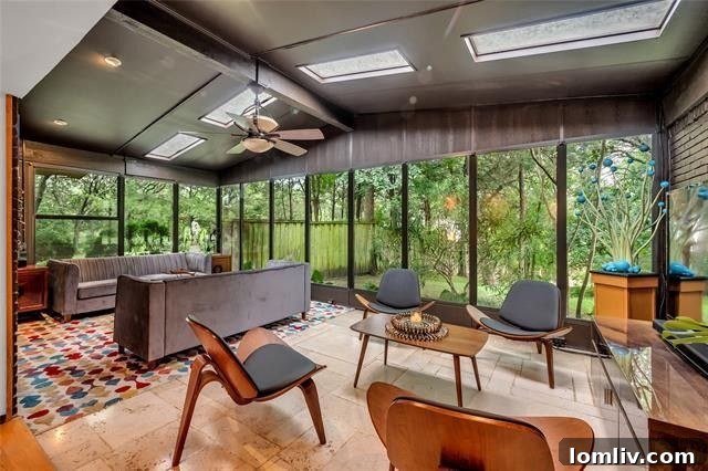 Stylish Midcentury Modern interior with unique design elements
