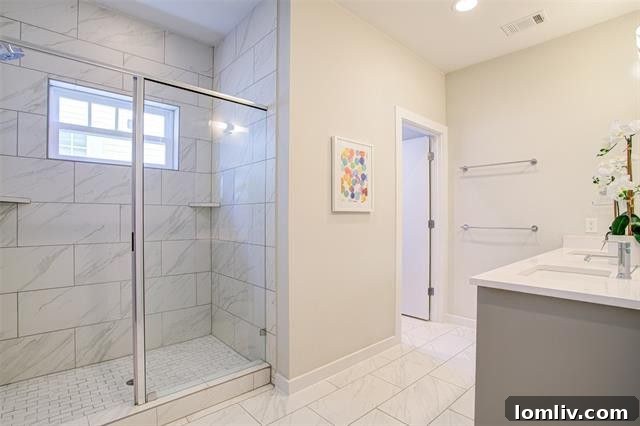Expansive walk-in master closet with ample storage solutions
