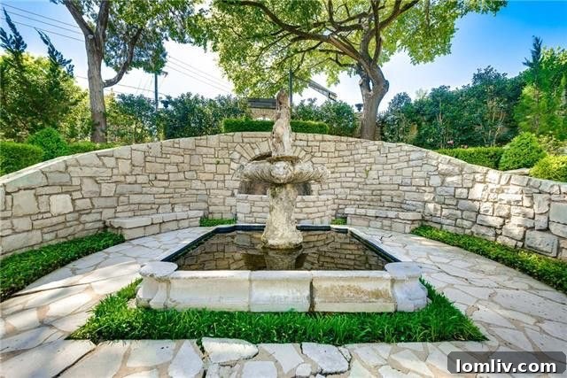 Sprawling grounds and garden areas of the historic Dallas estate