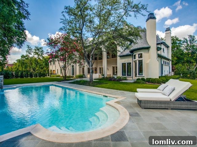 Overhead View of the Expansive Backyard with Pool and Patio