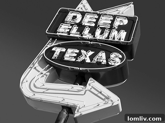 Deep Ellum, Texas, a historic district with brick buildings