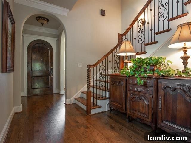Grand foyer and interior design of the Fort Worth townhouse