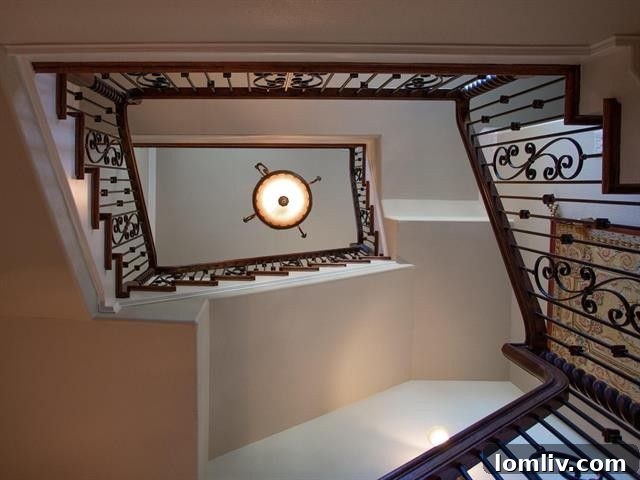 Impressive staircase in a multi-level Fort Worth luxury home