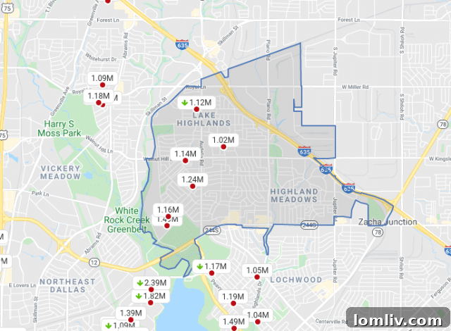 75238 ZIP code luxury listings map