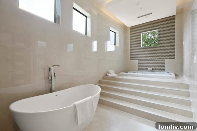 Elegant Bathroom Vanity with Dual Sinks and Modern Lighting