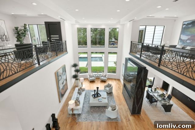 Upstairs Living Area in Contemporary Dallas Home