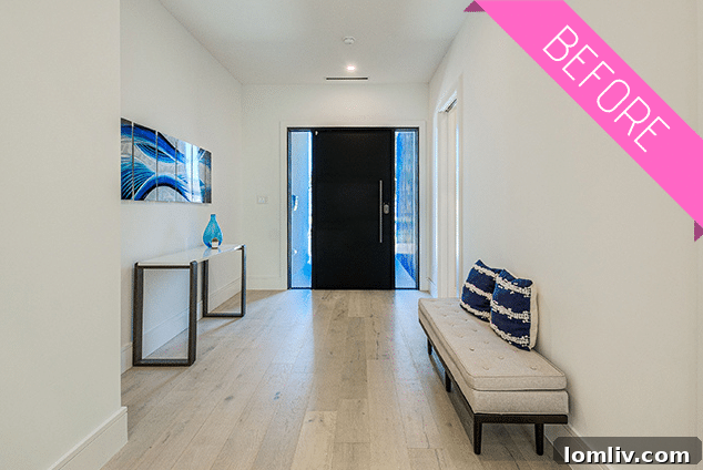 Unlocking Your Property's Top Value 5 Foyer before and after with sophisticated artwork