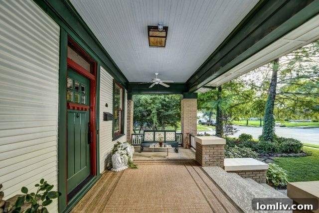 Front exterior view of the historic Bryan Parkway Craftsman home