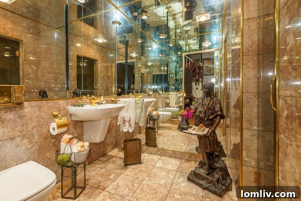 Unconventional Mirrored Bathroom in Chicago Home