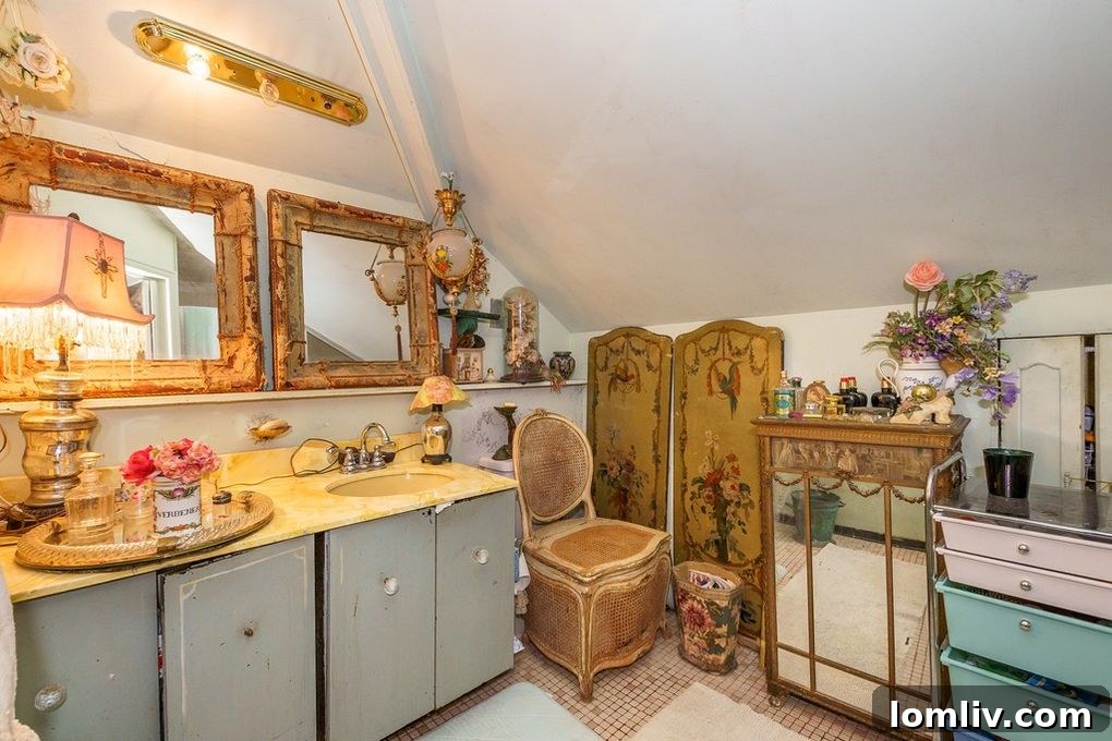 Rustic Rattan Commode in Historic Chicago Bathroom