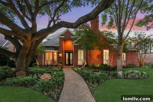 Charming traditional home in North Dallas's Bent Trail neighborhood with a beautiful garden.