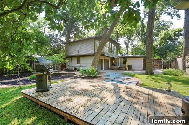 Expansive Wooden Deck for Outdoor Living and Meditation