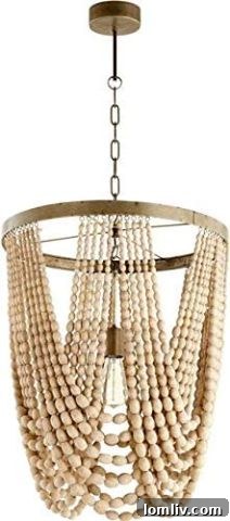 Interior design example showcasing a unique lighting fixture