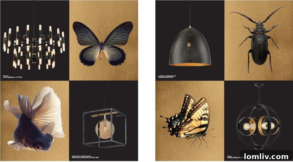 Stylish black and gold pendant light, reflecting a current trend