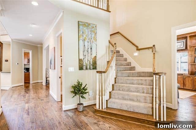 Spacious Kitchen with Fireplace and Dining Area