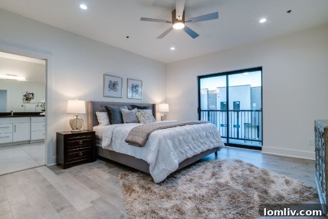 Daniel Quintana Tapped to Represent Bishop Arts' Prime Three-Story Complex 16 Luxurious bathroom with dual vanity and large mirror