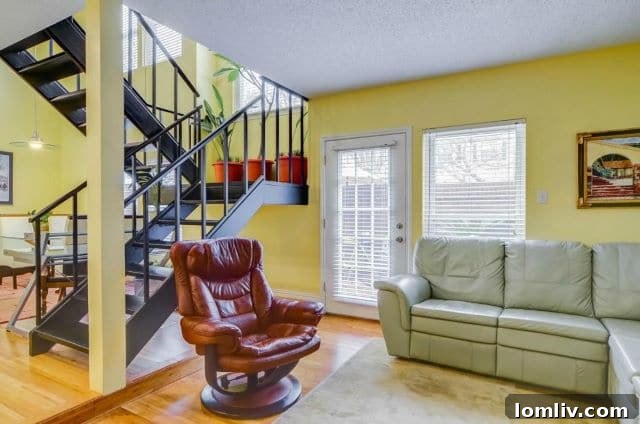 Vibrant interior design of the condo in 2015, featuring unique flooring choices