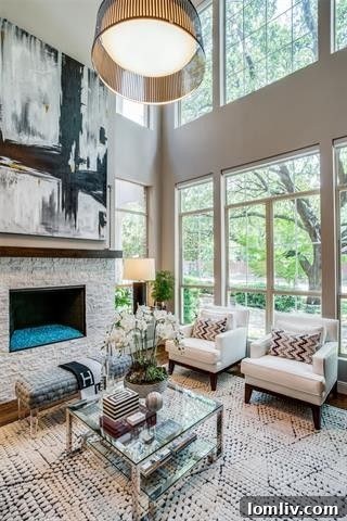 Inviting fireplace and a cozy seating arrangement in the meticulously designed Dallas townhome