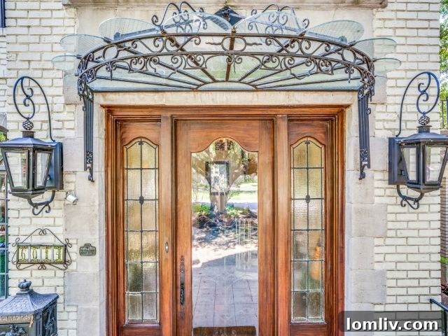6014 Swiss Avenue entrance - Dragonfly glass canopy detail
