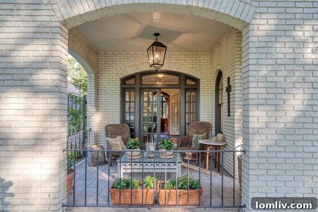 6014 Swiss Avenue front porch and balcony - Unique design feature