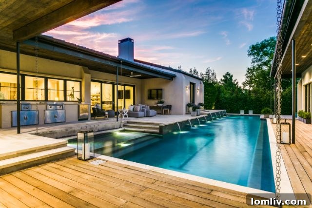 Luxury Backyard with Pool and Waterfalls Westlake