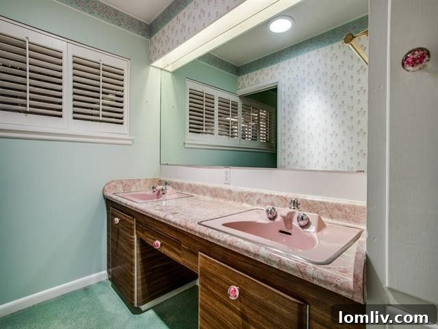 Close-up of original interior finishes, including wood paneling and light fixtures.