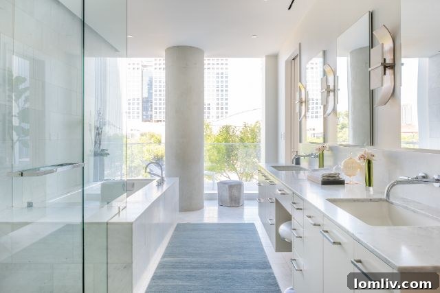 Elegant bathroom with sleek lines and premium fixtures in Residence 201, designed for ultimate comfort.