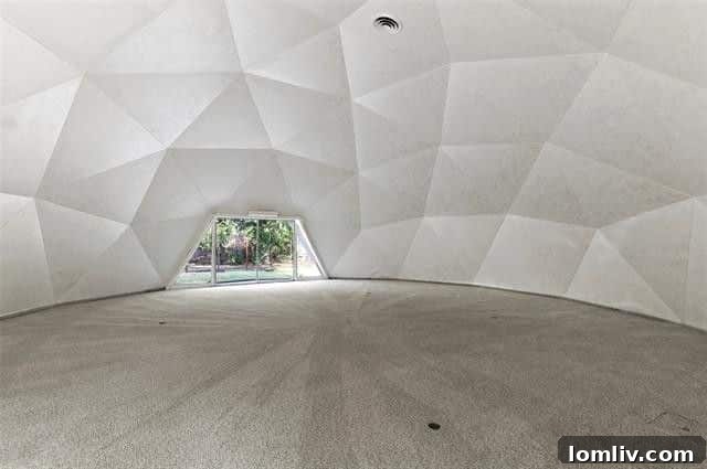 Geodesic Dome Exterior View from Limestone Patio