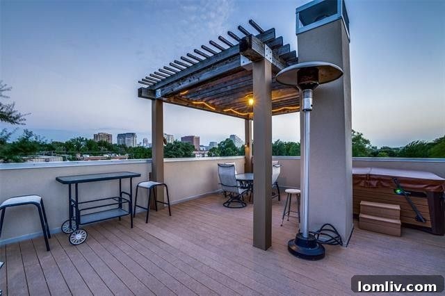 Another rooftop deck area, hot tub ready, for outdoor entertainment