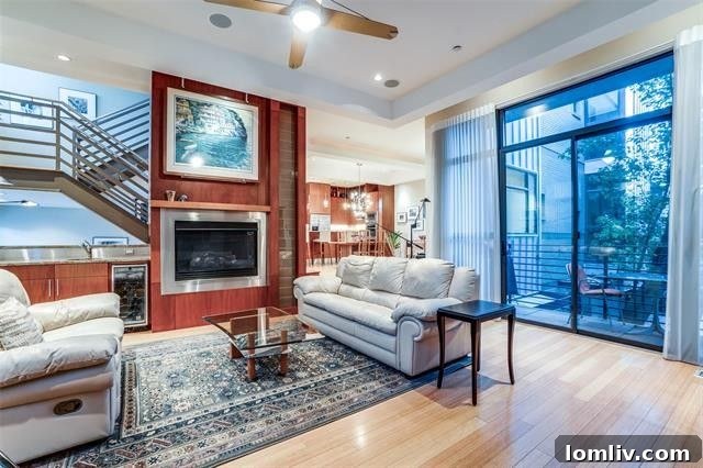 Contemporary living space with ample natural light