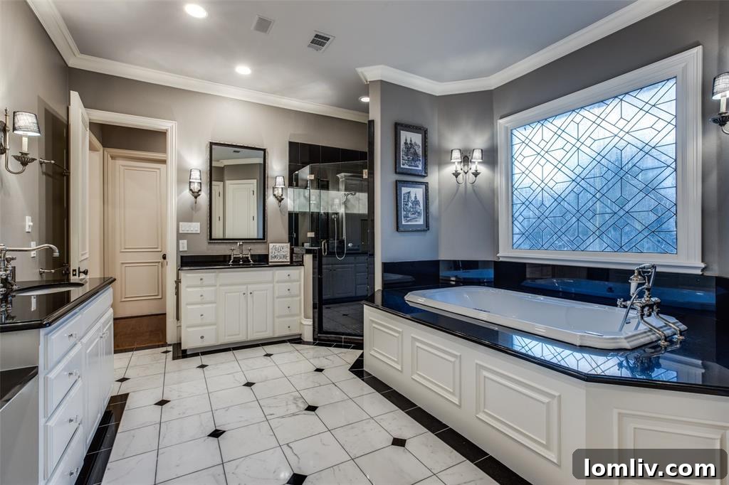 5705 Colleyville Master Bathroom - Leaded Window over Tub