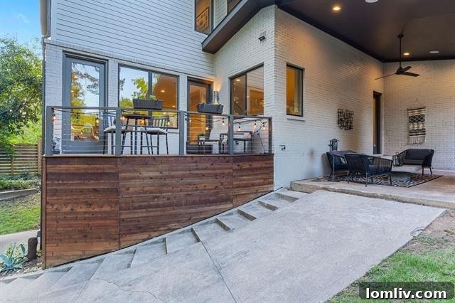 Where Midcentury Modernism Meets Treehouse Wonder 21 A serene outdoor seating area, perfect for enjoying the lush surroundings and tranquil atmosphere, emphasizing the 'treehouse' feel.