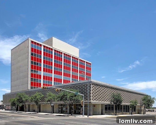 First National Bank in Odessa, a stunning example of Midcentury Modern architecture, photographed by Ben Koush