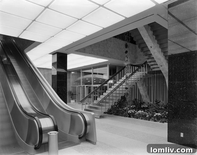 Dallas Office Building from the 1960s, a historical photograph from the John Rogers Collection illustrating Midcentury Modern urban development