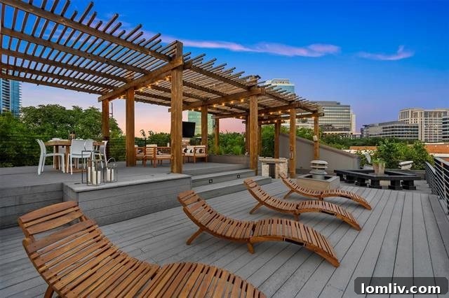 An inviting and tranquil swimming pool area within a luxury Dallas community.