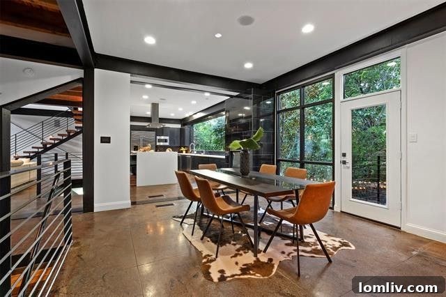 Contemporary kitchen design with sleek finishes in a luxury Dallas townhome.