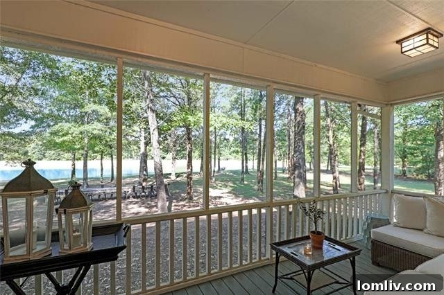 Screened Porch Overlooking Private Pond from Primary Bedroom
