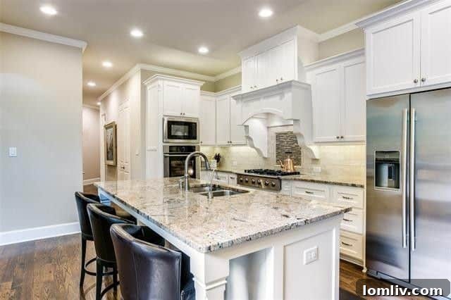 Gourmet kitchen featuring granite countertops and high-end stainless steel appliances