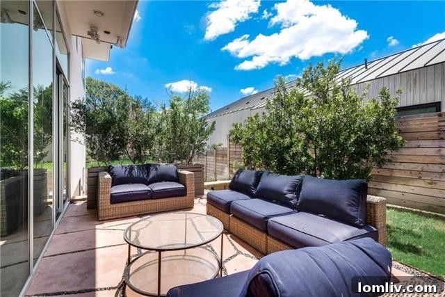Patio and outdoor living space of a modern Urban Reserve home