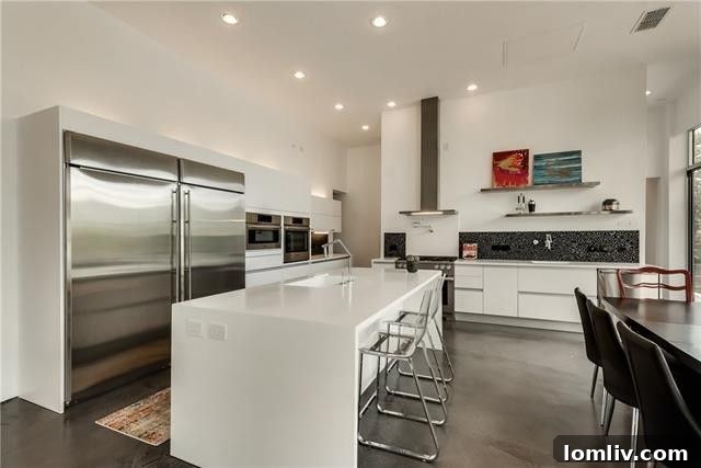 Architectural detail of a modern home at 30 Vanguard Way