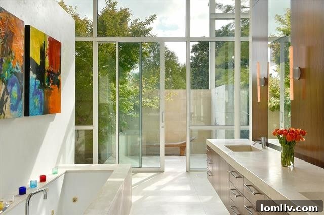 Luxurious master bathroom with contemporary fixtures