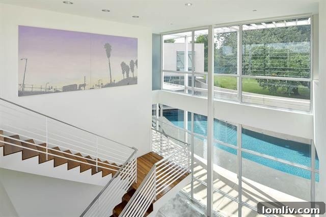 Spacious hallway connecting living areas