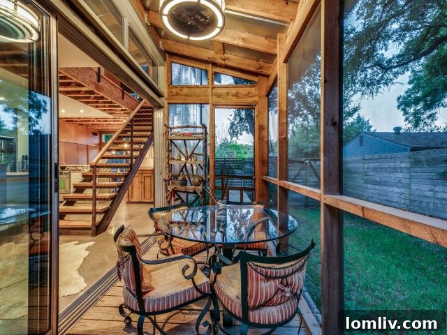 Another view of an outdoor space, possibly a patio or deck area at 8643 Groveland Drive with natural landscaping.