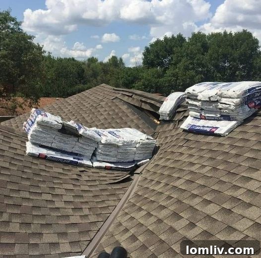 Improper Shingle Loading on Roof