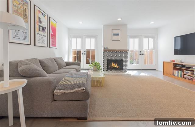 Luxury renovated condo living room in Dallas, Texas