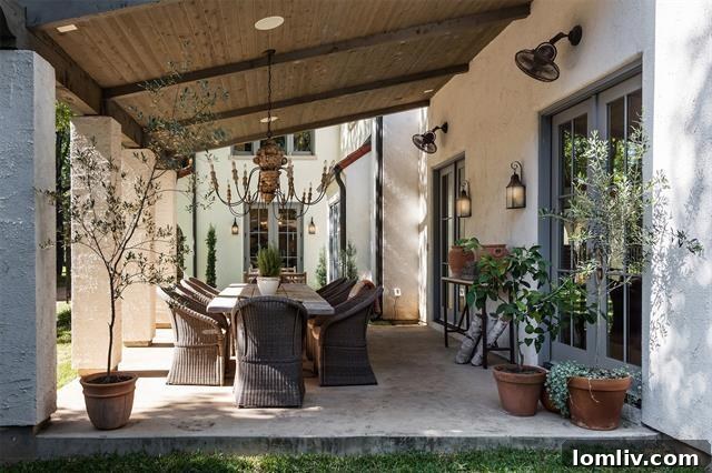 Lush backyard and renovated exterior of 1116 Canterbury Court